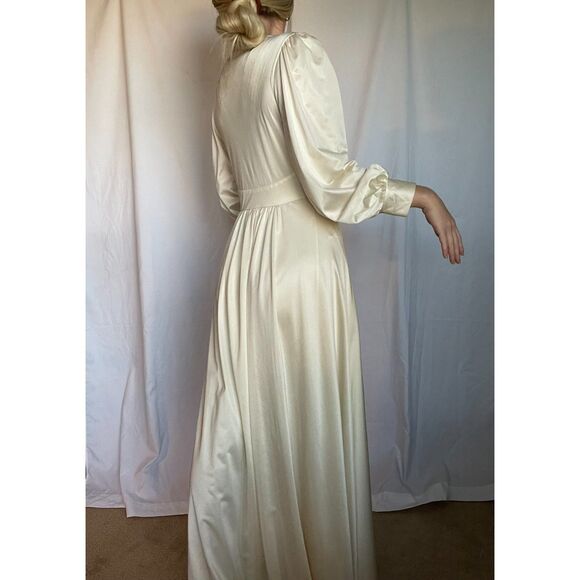 Vintage Lily of France Two Piece Nightgown Set Long Dress and Robe with Lace - Picture 5 of 12